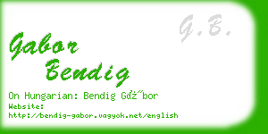 gabor bendig business card